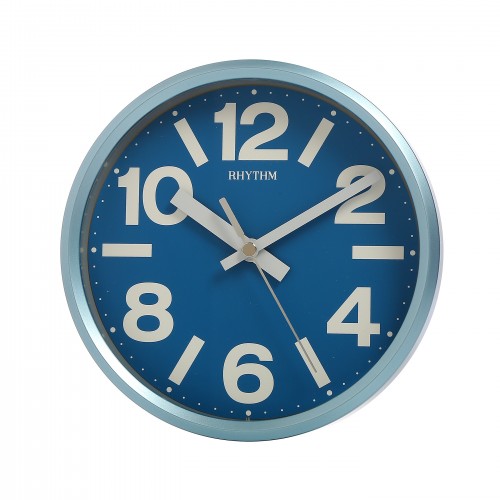 Rhythm (Japan) Plastic Round Clock Value Added Wall & Table Clock 3D Numerals, Silent Silky Move Plastic Case Analogue ⌀18x18x5.0cms